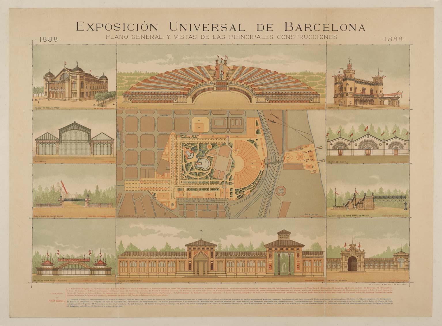 Original poster of the 1888 Barcelona Universal Exposition