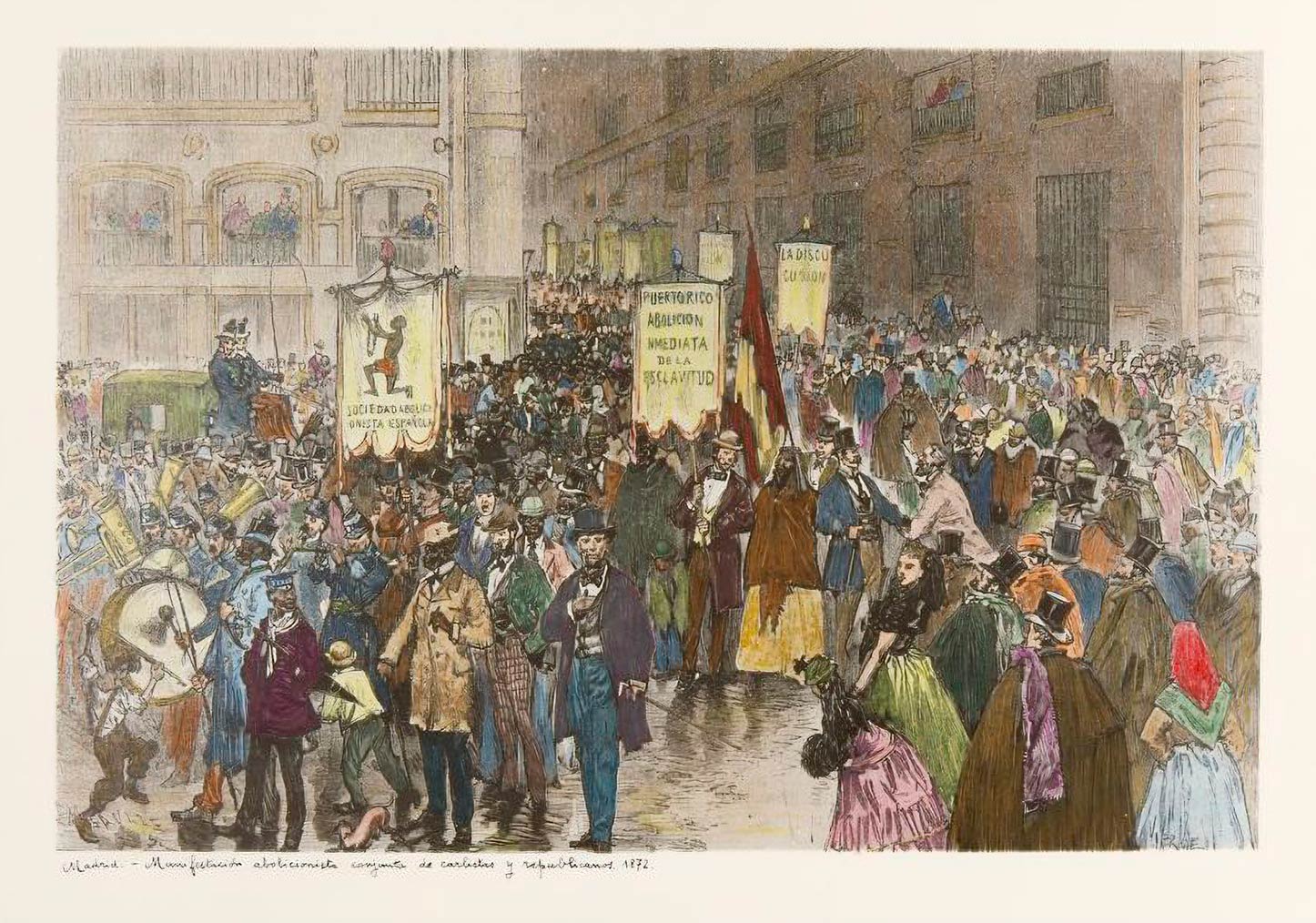 Demonstration in favour of the abolition of slavery