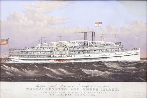 Vapor de rodes Massachusetts. Cartell de Providence and Stonington Steamship Company