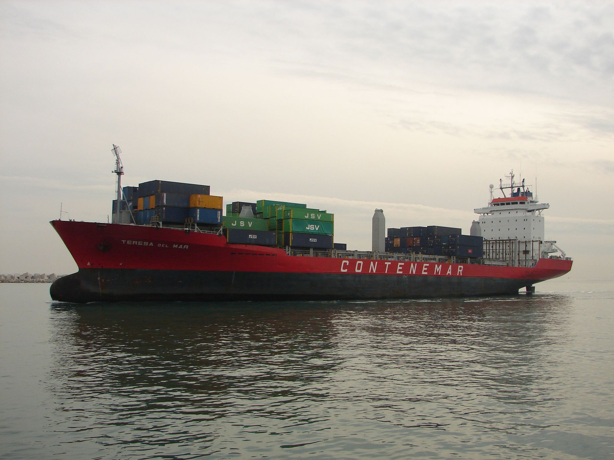 Container ship Teresa del Mar in the Port of Barcelona