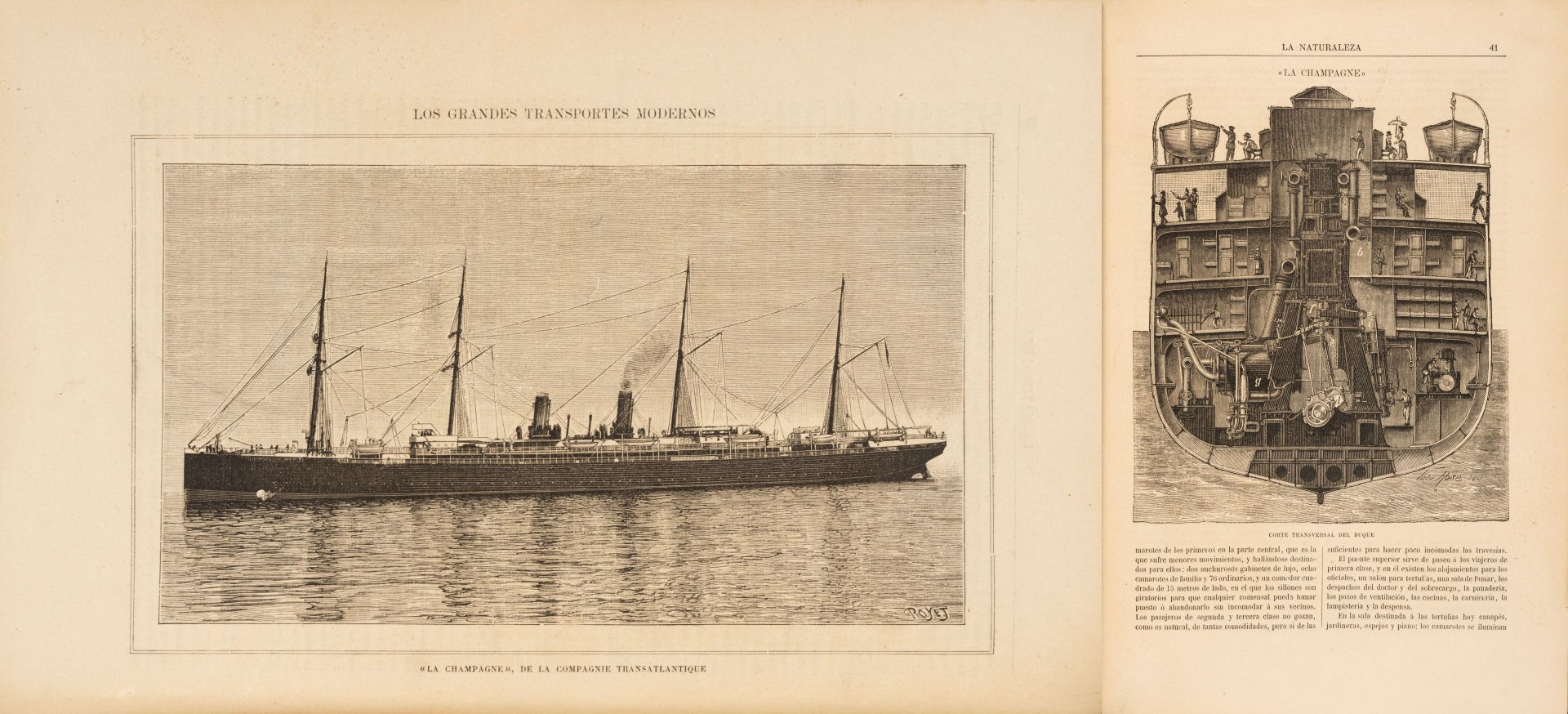 Steamer La Champagne, Compagnie Générale Transatlantique