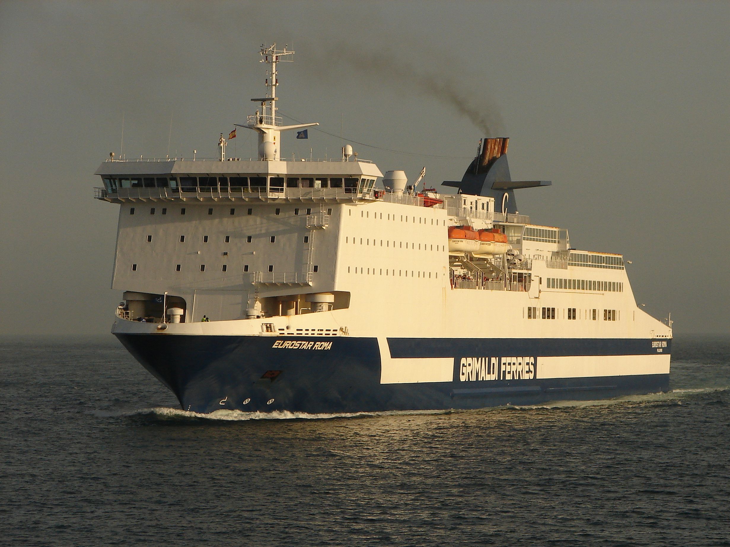 Ro-Ro vessel Eurostar Roma near the Port of Barcelona